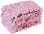 20 PCS Artificial Flower Wall Panel 24" x 16" Faux Flowers Wall Decoration Light Pink Hydrangea Flower Panels, alternate view