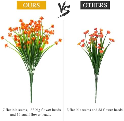 20 PCS Artificial Flowers for Outdoors, UV Resistant Fake Plants in Mix Color, alternate view 3