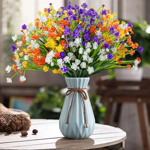 20 PCS Artificial Flowers for Outdoors, UV Resistant Fake Plants in Mix Color, alternate view 4