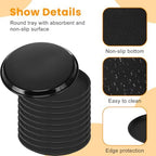 20 Pcs Black Restaurant Serving Trays Bulk, Round Tray, 11 Inch in Black, alternate view 4
