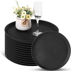 20 Pcs Black Restaurant Serving Trays Bulk, Round Tray, 14 Inch in Black