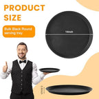 20 Pcs Black Restaurant Serving Trays Bulk, Round Tray, 14 Inch in Black, alternate view 2
