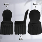 20 Pcs Black Spandex Chair Covers with Skirt for Dining Wedding, alternate view 4