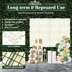 20 PCS Flower Wall Panel Artificial Flowers Wall Decoration 24" x 16" Decorative Hydrangea Flower Panels Wall, alternate view