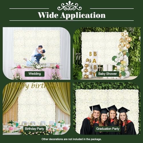20 PCS Flower Wall Panel Artificial Flowers Wall Decoration 24" x 16" Decorative Hydrangea Flower Panels Wall, alternate view