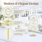 20 Pcs Gold Table Number Holders, 2.5-Inch Place Card Holders With Widened Base, Wire Photo Stands for Tables, alternate view
