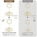 20 Pcs Gold Table Number Holders, 4-Inch Place Card Holders With Widened Base, Wire Photo Stands for Tables, alternate view 4