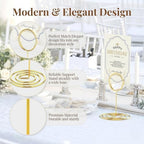 20 Pcs Gold Table Number Holders, 4-Inch Place Card Holders With Widened Base, Wire Photo Stands for Tables, alternate view 5