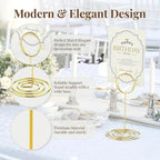 20 Pcs Gold Table Number Holders, 5-Inch Place Card Holders With Widened Base, Wire Photo Stands for Tables, alternate view 5