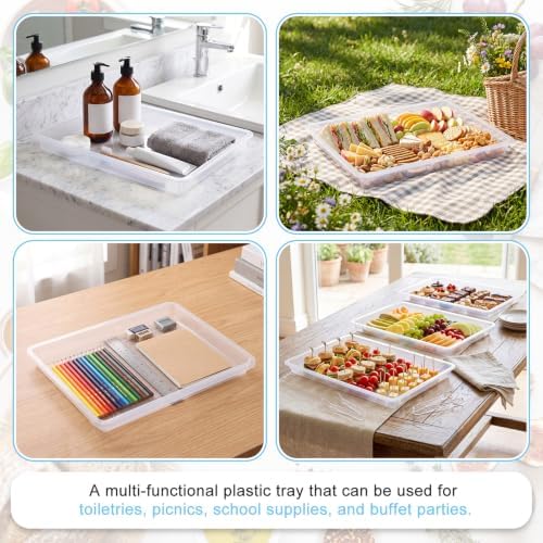 20 Pcs Large Plastic Tray for Serving Food, 16 x 11 Inch, Clear in about 16 x 11 x 1.2 inches/ 40 x 28 x 3 cm in, alternate