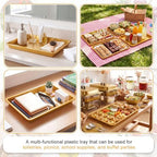 20 Pcs Large Plastic Tray for Serving Food, 16 x 11 Inch, Gold in 16 x 11 Inch in Gold, alternate view 5