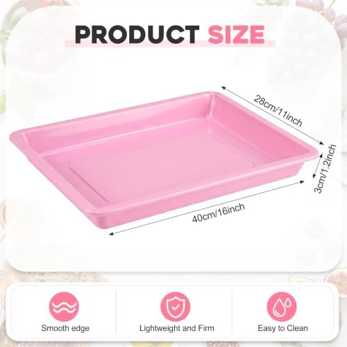 20 Pcs Large Plastic Tray for Serving Food, 16 x 11 Inch, Light Pink in about 16 x 11 x 1.2 inches/ 40 x 28 x 3, alternate