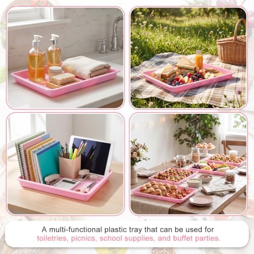 20 Pcs Large Plastic Tray for Serving Food, 16 x 11 Inch, Light Pink in about 16 x 11 x 1.2 inches/ 40 x 28 x 3, alternate