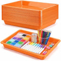 20 Pcs Large Plastic Tray for Serving Food, 16 x 11 Inch, Orange in 16 x 11 Inch in Orange