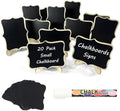 20 PCS Mini Chalkboards Signs, 4 x 3 Small Chalkboard Labels with Stands in Black