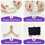 20 PCS Mini Chalkboards Signs, 4 x 3 Small Chalkboard Labels with Stands in Black, alternate view 4