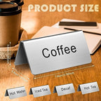 20 Pcs Stainless Steel Table Tent Sign Coffee Signs Tea Beverage Table Display for Party Buffet Restaurant, alternate view 3