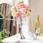 20 Pcs Wedding Centerpieces for Table Crystal Flower Stand, Silver in 13 Inch in Silver, alternate view 2