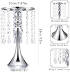20 Pcs Wedding Centerpieces for Table Crystal Flower Stand, Silver in 13 Inch in Silver, alternate view 3