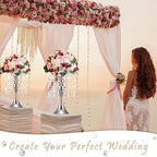 20 Pcs Wedding Centerpieces for Table Crystal Flower Stand, Silver in 13 Inch in Silver, alternate view 6