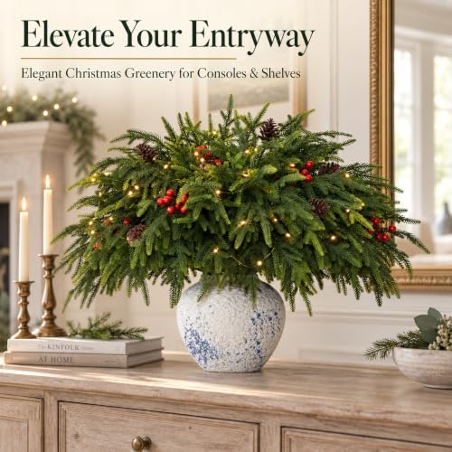 20-Piece 23" Norfolk Pine Stems, Artificial Pine Branches with LED Lights, alternate view 2