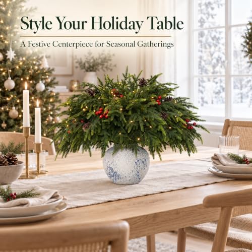 20-Piece 23" Norfolk Pine Stems, Artificial Pine Branches with LED Lights, alternate view 3