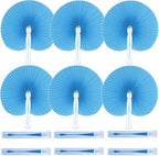 20 Pieces Blue Round Paper Fans