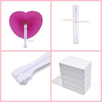 20 Pieces Pink Heart Paper Fans, alternate view 3