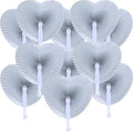 20 Pieces Silver Heart Paper Fans