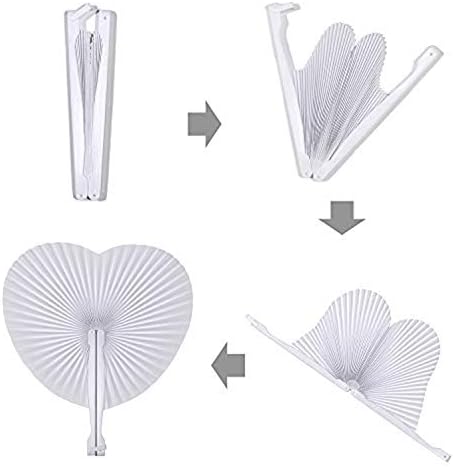 20 Pieces Silver Heart Paper Fans, alternate view 6