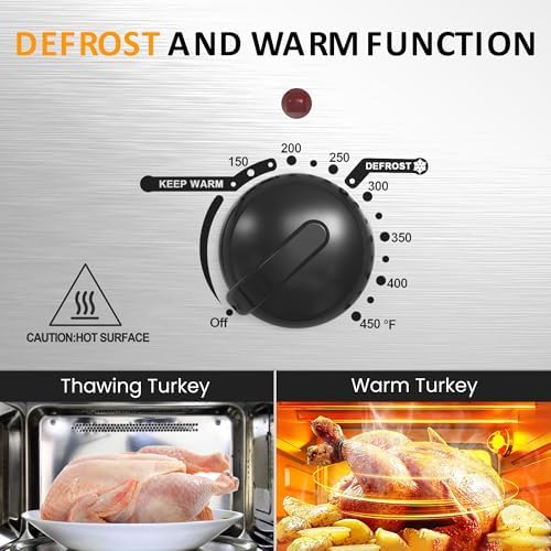 20 QT Electric Roaster Oven with Self-Basting Lid, 3 Compartments, and Keep Warm Function, Full-Range, alternate view 6