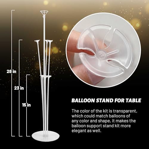 20 Sets Balloon Stand Kit, Balloon Sticks with Base in 20 Count (Pack of 1) in 20 Pack Clear, alternate view 3