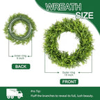 20'' Spring Wreath for Front Door with Artificial Flowers Green Leaves, Floral Wall Decor for Farmhouse Home, alternate view