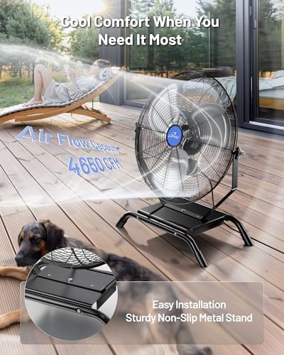 20" Wall Mounted/Floor Stand Variable Speed Indoor/Outdoor Fan, Industrial grade for Patio, Greenhouse, Garage, alternate