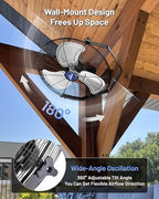 20" Wall Mounted/Floor Stand Variable Speed Indoor/Outdoor Fan, Industrial grade for Patio, Greenhouse, Garage, alternate