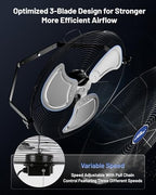 20" Wall Mounted/Floor Stand Variable Speed Indoor/Outdoor Fan, Industrial grade for Patio, Greenhouse, Garage, alternate