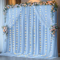 20 x 10ft Baby Blue Backdrop Curtains with Lights String in W5' x H10'(4 panels) in Baby Blue