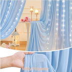 20 x 10ft Baby Blue Backdrop Curtains with Lights String in W5' x H10'(4 panels) in Baby Blue, alternate view 4