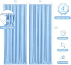 20 x 10ft Baby Blue Backdrop Curtains with Lights String in W5' x H10'(4 panels) in Baby Blue, alternate view 5