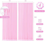 20 x 10ft Baby Pink Backdrop Curtains with Lights String in W5' x H10'(4 panels) in Baby Pink, alternate view 4