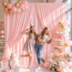 20 x 10ft Blush Pink Backdrop Curtains, Blush Pink Drapes for Backdrop in 20 ft X 10 ft(4 Panels 5ft X 10ft) in, alternate