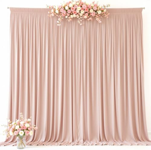 20 x 10ft Dusty Pink Backdrop Curtains, Dusty Pink Drapes for Backdrop in 20 ft X 10 ft(4 Panels 5ft X 10ft) in, alternate