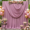 20 x 10ft Rose Pink Backdrop Curtains, Dusty Rose Drapes for Backdrop in 20 ft X 10 ft(4 Panels 5ft X 10ft) in