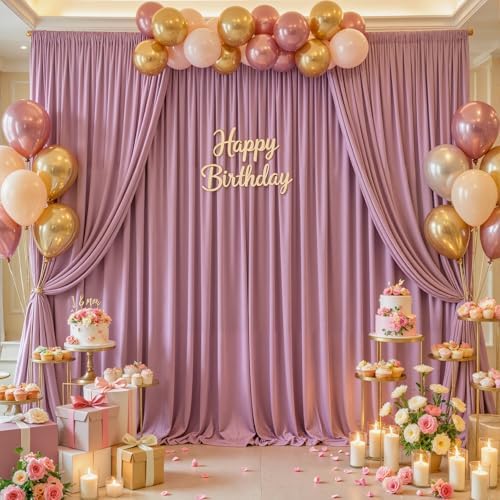 20 x 10ft Rose Pink Backdrop Curtains, Dusty Rose Drapes for Backdrop in 20 ft X 10 ft(4 Panels 5ft X 10ft) in, alternate