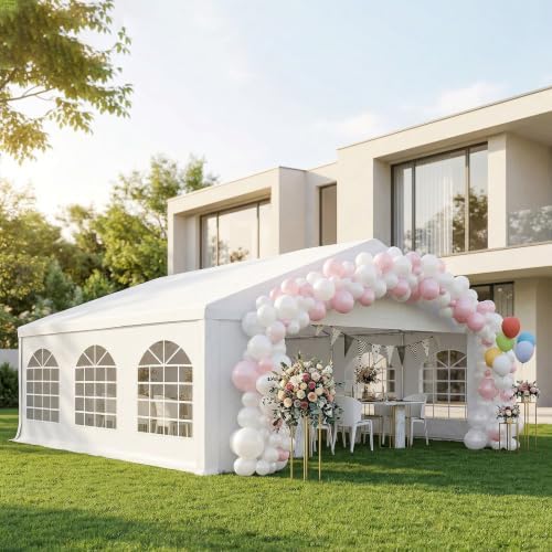 20' x 20' Heavy Duty Party Tent & Carport Double Doors White