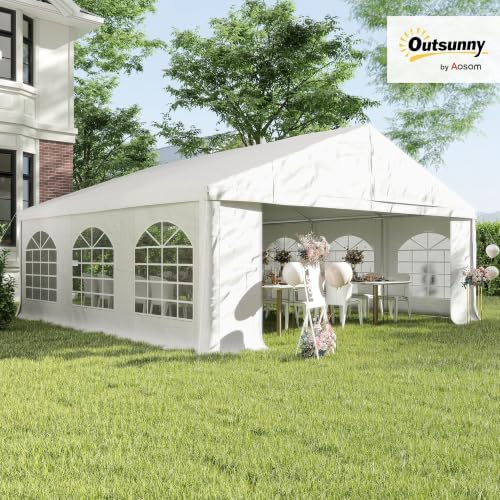 20' x 20' Heavy Duty Party Tent & Carport Double Doors White, alternate view 3
