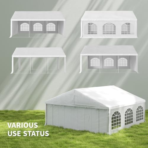 20' x 20' Heavy Duty Party Tent & Carport Double Doors White, alternate view 4