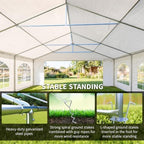 20' x 20' Heavy Duty Party Tent & Carport Double Doors White, alternate view 5