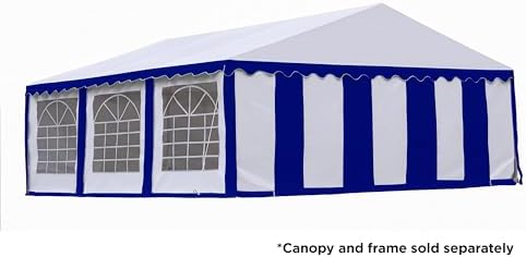 20 x 20 Party Tent Enclosure Kit with Windows, White/Blue, alternate view 3