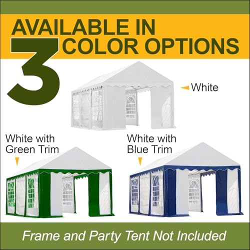 20 x 20 Party Tent Enclosure Kit with Windows, White/Blue, alternate view 6